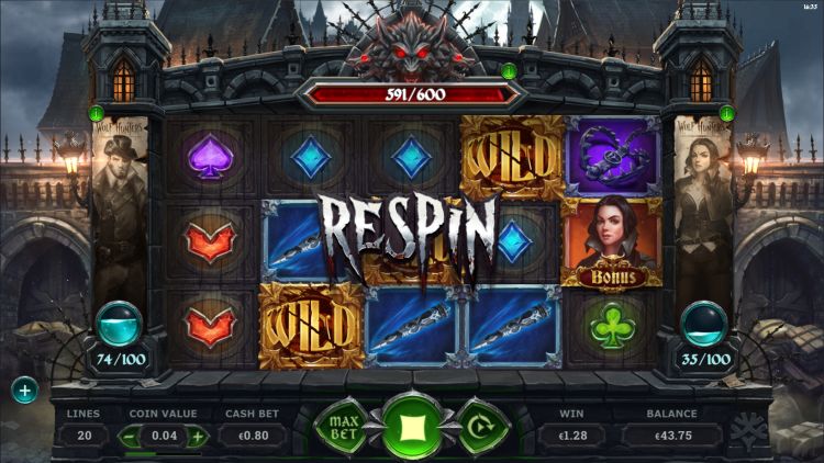 Wolf Hunters slot Wild Respin bonus