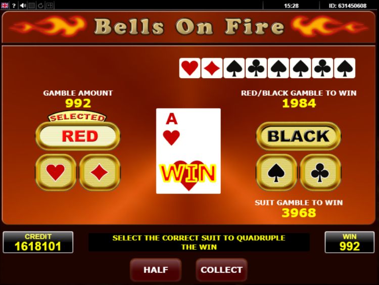 Bells on Fire gokkast gamble feature