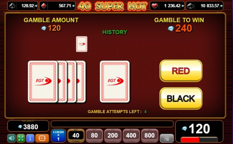 40 Super Hot online slot gamble feature