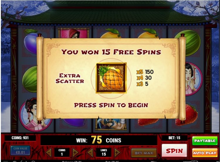 Ninja Fruits slot Free Spins