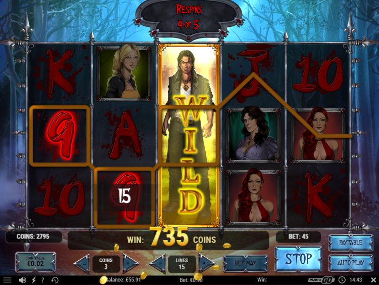 Wild Blood slot Respins bonus