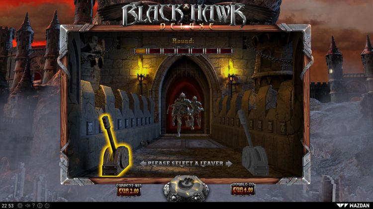 Black Hawk Deluxe slot gamble feature
