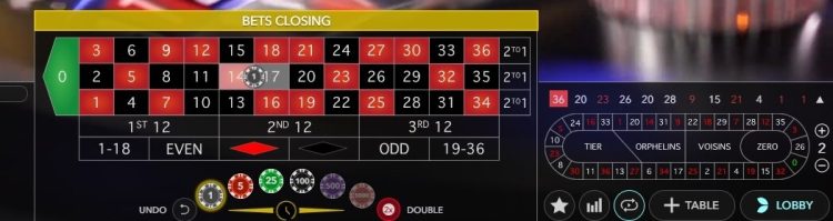Live Immersive Roulette Inside Bet Split Bet