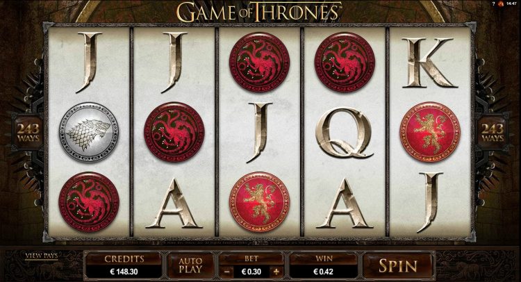 MicroGaming Game of Thrones 243 ways gokkast