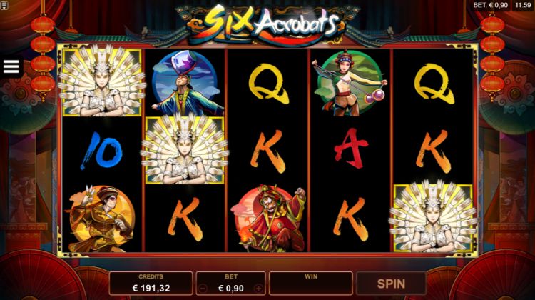 Six Acrobats slot bonus