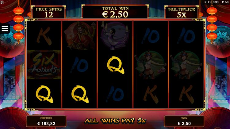 Six Acrobats slot Free Spins