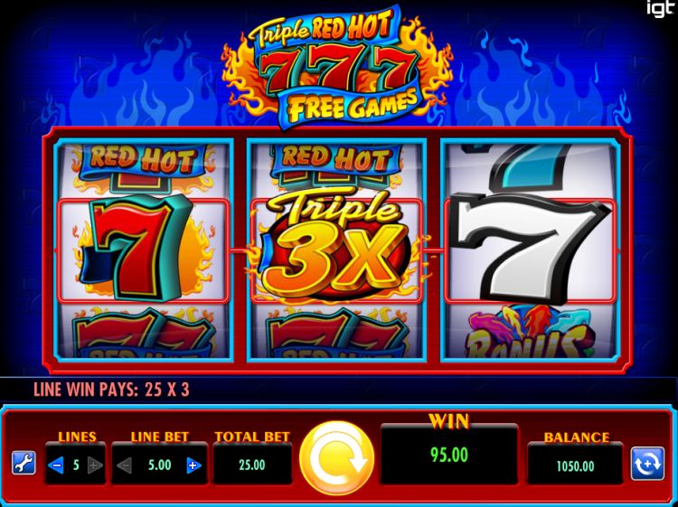 Triple Red Hot 777 Free games slot review