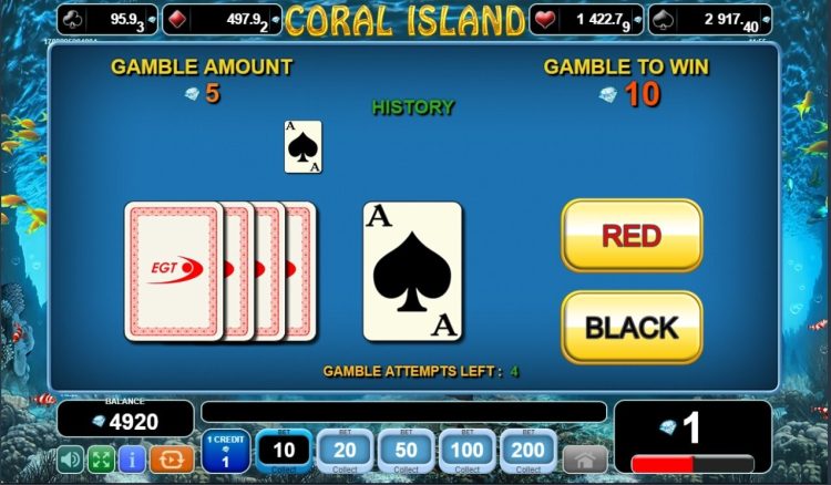 Coral Island slot gamble feature