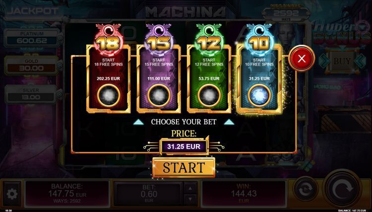 Machina Megaways slot Free Spins