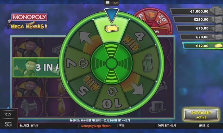 Monopoly Mega Movers Bonus Wheel