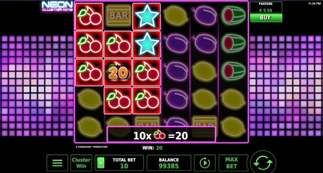 Neon Cluster Wins slot Stakelogic