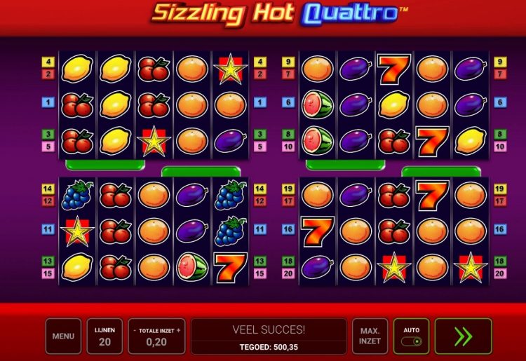 Sizzling Hot Quattro online gokkast bonus