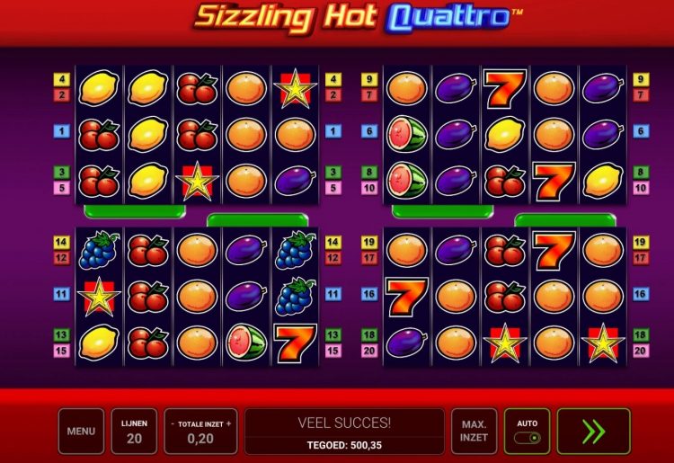 Sizzling Hot Quattro online gokkast bonus