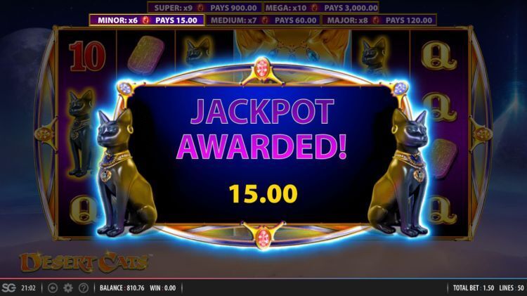 Desert Cats slot jackpot win