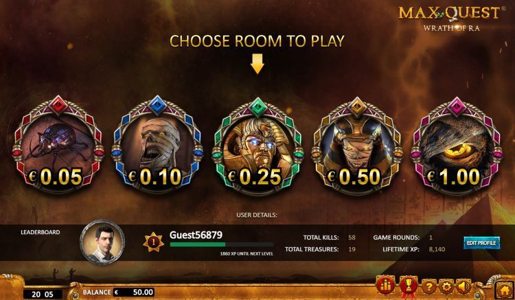 Max Quest: Wrath of Ra slot Betsoft