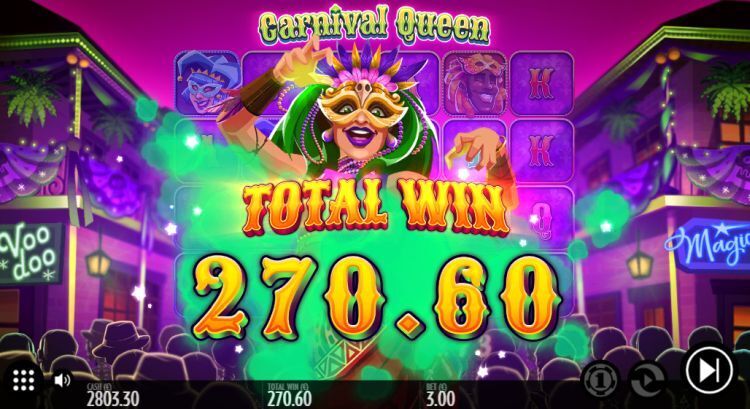 Carnival Queen slot bonus win