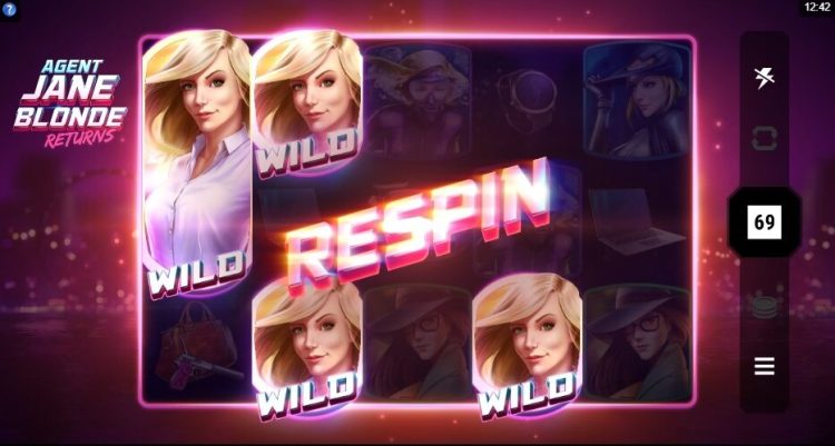 Agent Jane Blonde Returns slot Respin feature