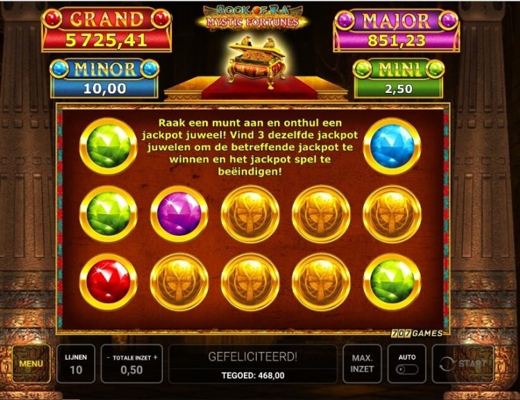 Book of Ra Mystic Fortunes slot jackpot win