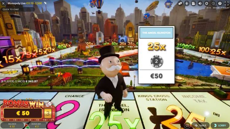 Monopoly Live 4 Rolls Bonus