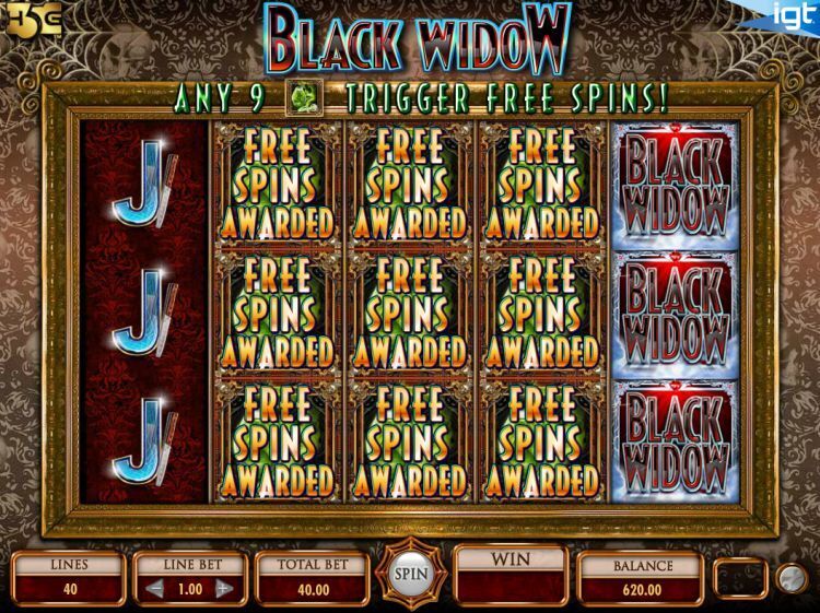 Black Widow slot bonus win