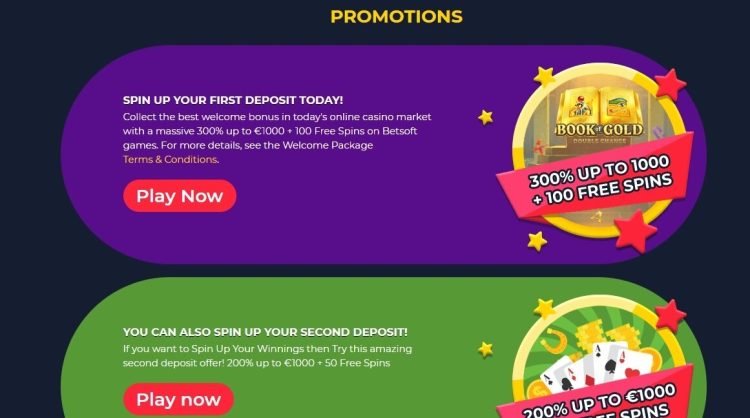 Spin Up Casino Promoties en Bonussen