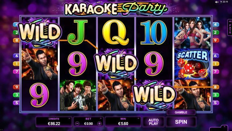 Karaoke Party slot gameplay