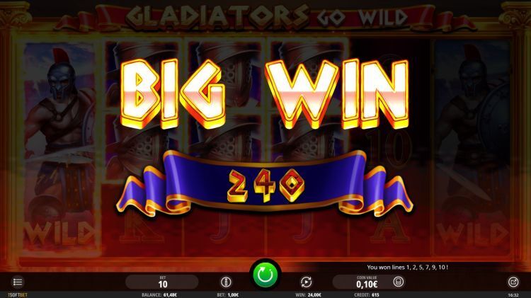 Gladiators Go Wild slot big win