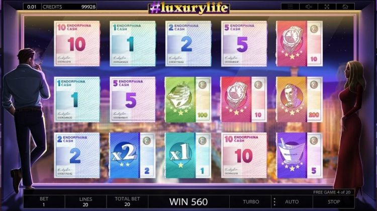 Luxury Life Endorphina online slot bonus