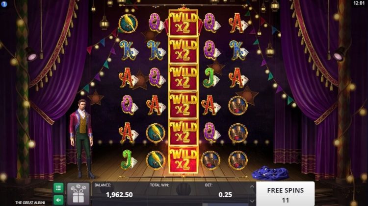 Microgaming The Great Albini online slot Free Spins