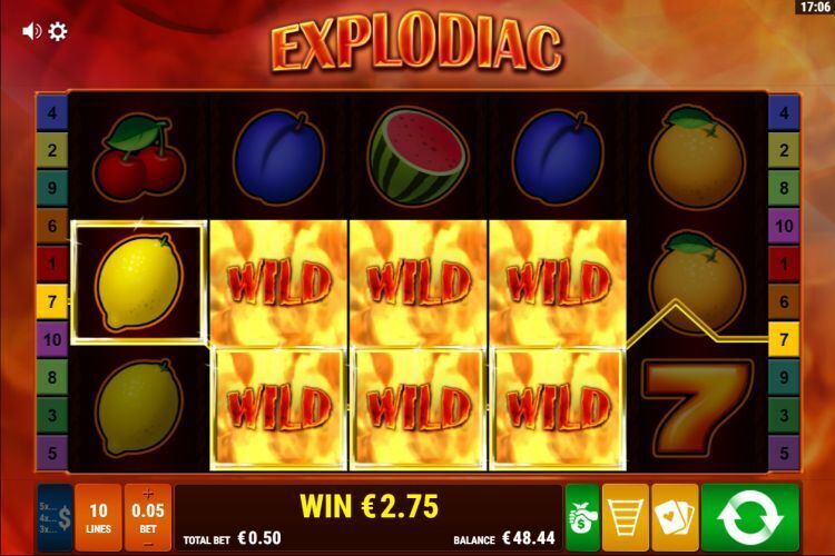 Explodiac gokkast feature
