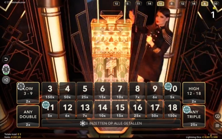 Lightning Dice Inzetten