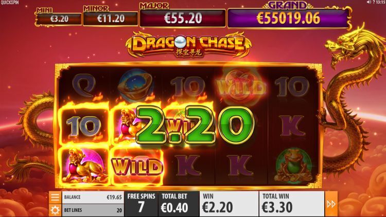 dragon-chase-quickspin slot free spins win