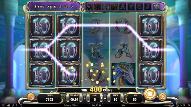 Rise of Merlin online slot bonus win