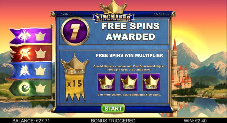 Kingmaker slot review Big Time Gaming bonus trigger