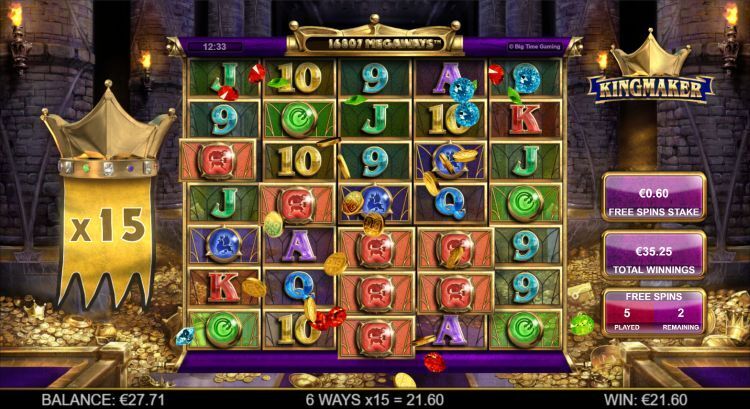 Kingmaker slot review Big Time Gaming bonus win