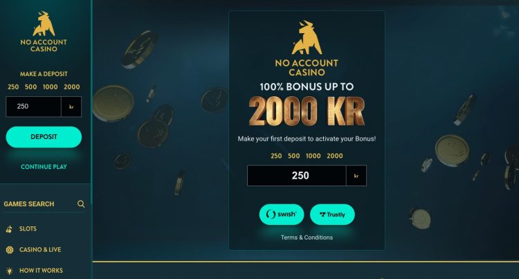 No Account Casino - Betrouwbaar - Welkomstbonus