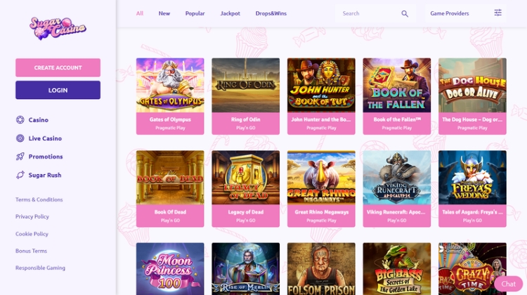 Sugar Casino Spelaanbod