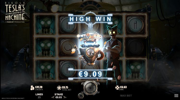 Nikola Tesla's Incredible Machine gokkast big win