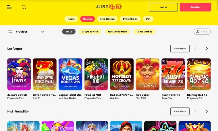Justspin Casino Spelaanbod