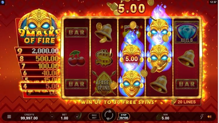 9 Masks Of Fire online gokkast review