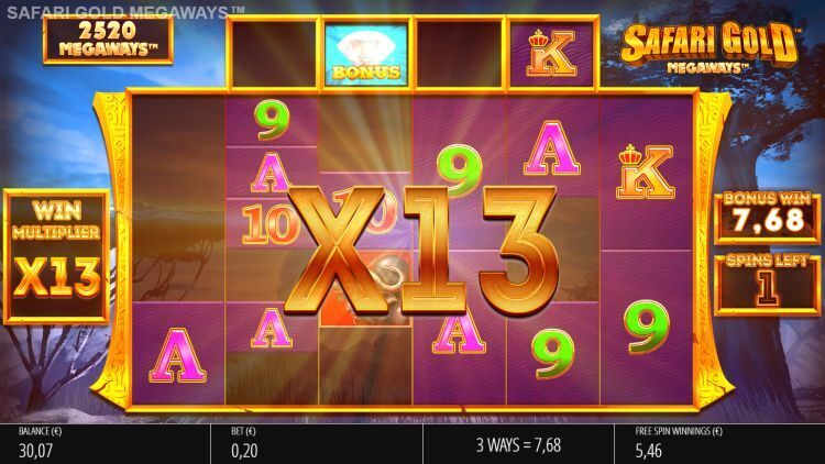 Safari Gold Megaways gokkast bonus win