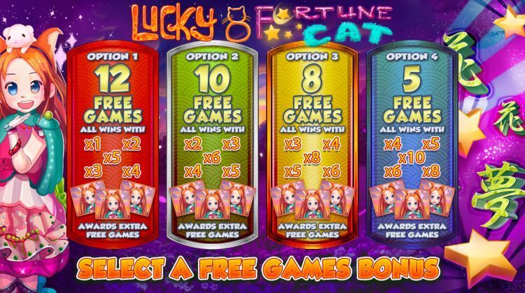 Lucky 8 Fortune Cat online slot bonus choice