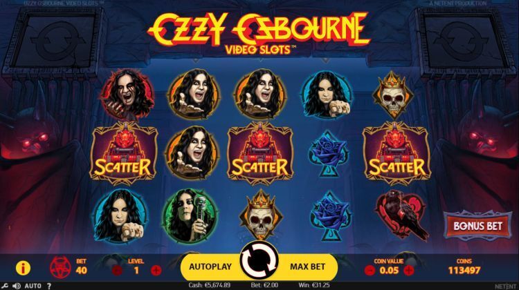 Ozzy Osbourne slot bonus win