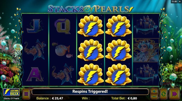 Stacks of Pearls Free Spins bonus trigger