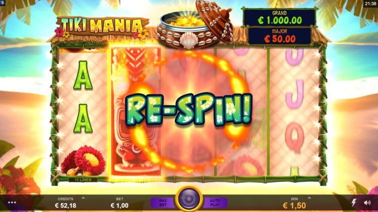 Tiki Mania slot Respin feature