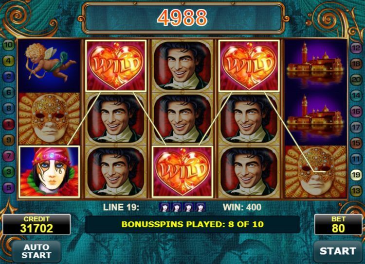 Casanova slot bonus big win