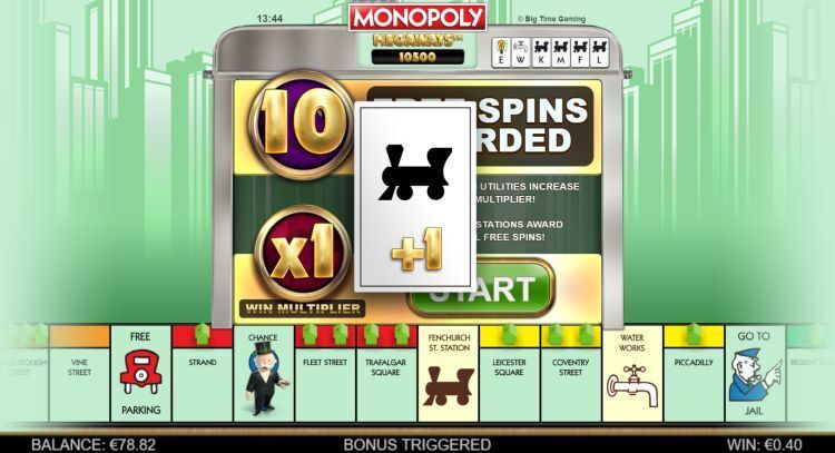 Monopoly Megaways slot big time gaming bonus trigger