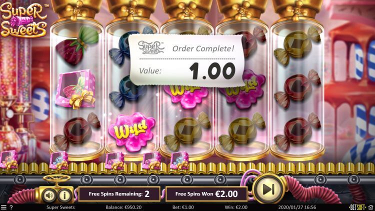 Super Sweets slot bonus win