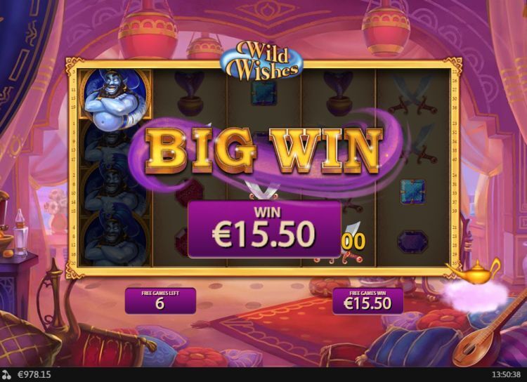Wild Wishes slot playtech free spins big win