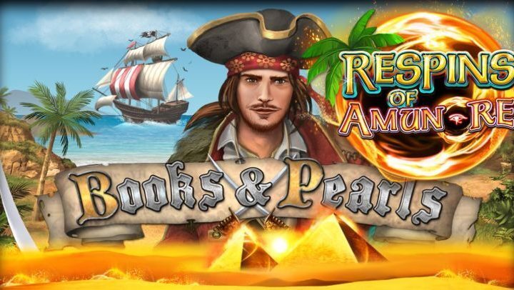 Books and pearls respins of amun re slot logo